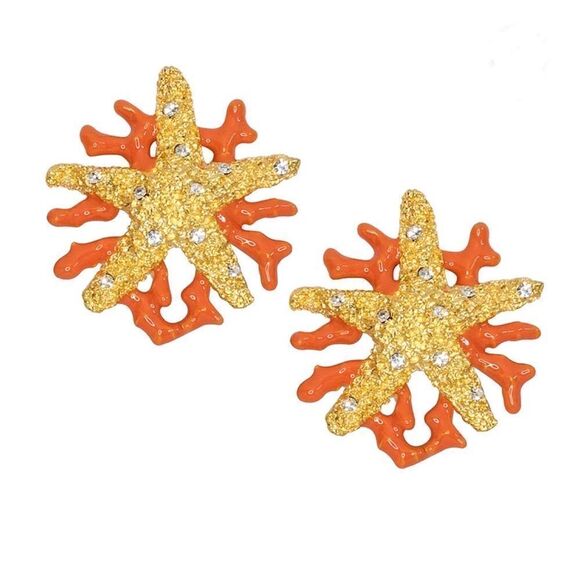 Bohemian starfish earrings A692 - Picture 1 of 5